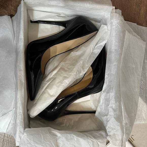 Jimmy Choo Anouk black pat 120mm - Picture 9 of 10